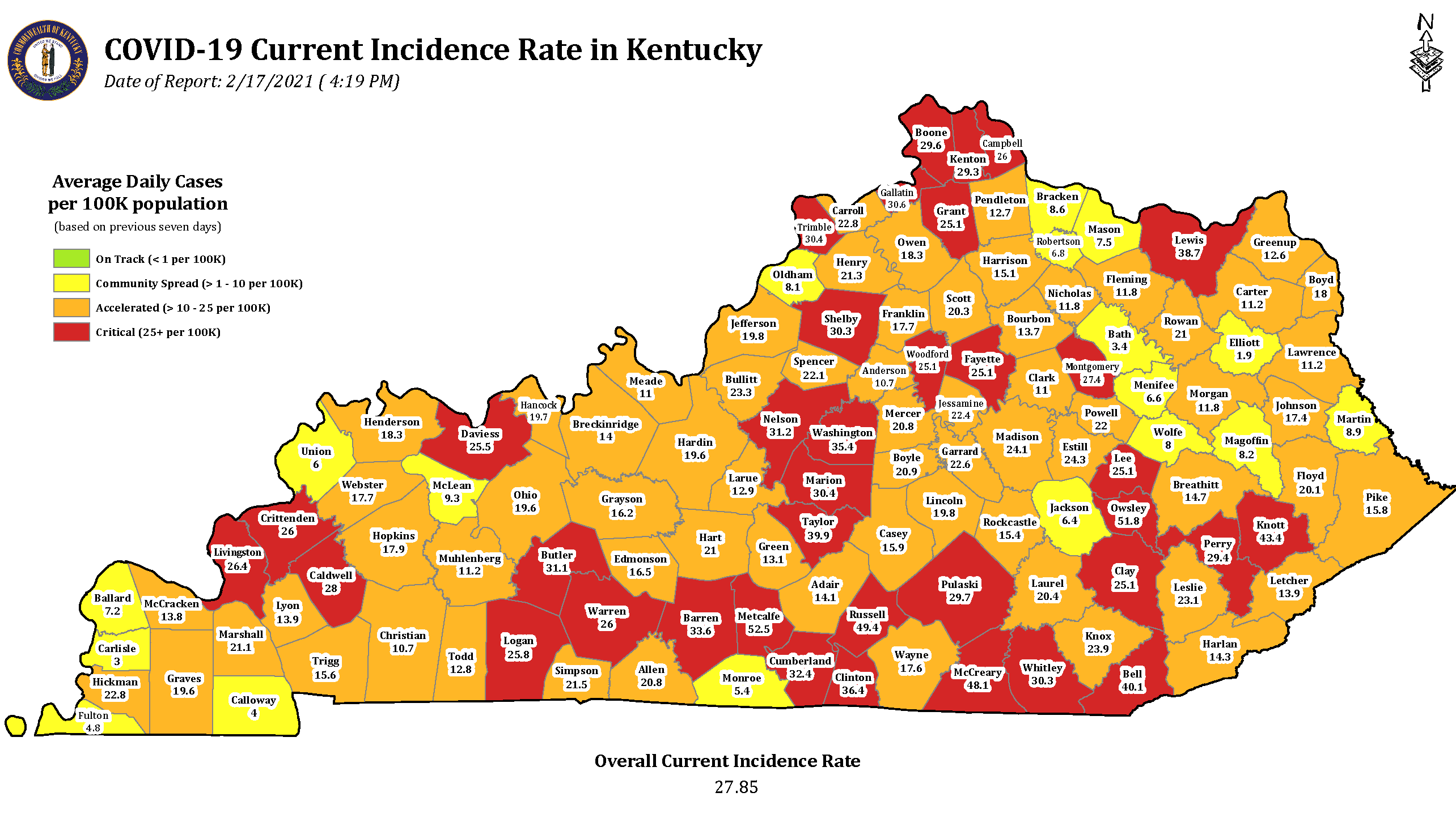 Number of counties in red zone plummets