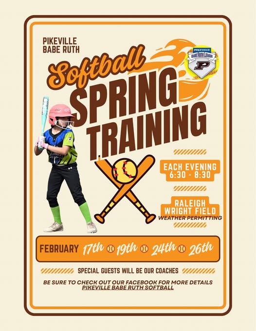 Pikeville Babe Ruth Softball announce spring training dates