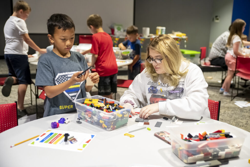 Children participate in the Challenger Learning Center's summer camp program.