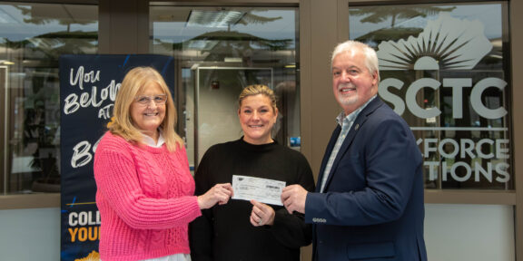 Joyce Wilcox, director of workforce solutions at BSCTC, Amanda Clark, economic and business development manager of Kentucky Power, and Jackie Cecil, Chief Advancement & Outreach Officer at BSCTC