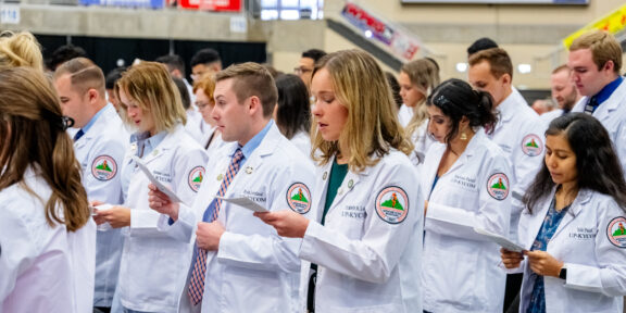 The Kentucky College of Osteopathic Medicine welcomed a new class of students during the school's white coat ceremony Saturday at the Appalachian Wireless Arena.