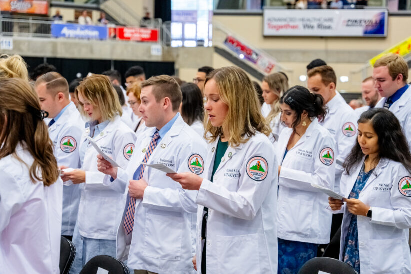 The Kentucky College of Osteopathic Medicine welcomed a new class of students during the school's white coat ceremony Saturday at the Appalachian Wireless Arena.