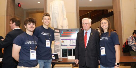 Congressman Rogers and Belfry High School Students Natalie Fite, Reese Varney and Ian Belcher