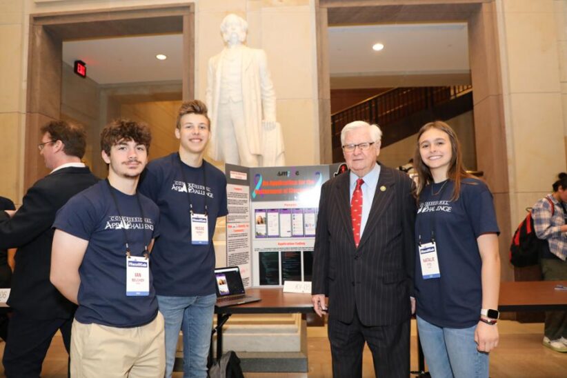Congressman Rogers and Belfry High School Students Natalie Fite, Reese Varney and Ian Belcher