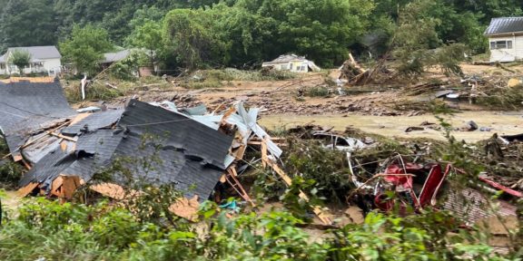 A view of some of the damage at Guesses Creek. (photo by Virginia State Police)