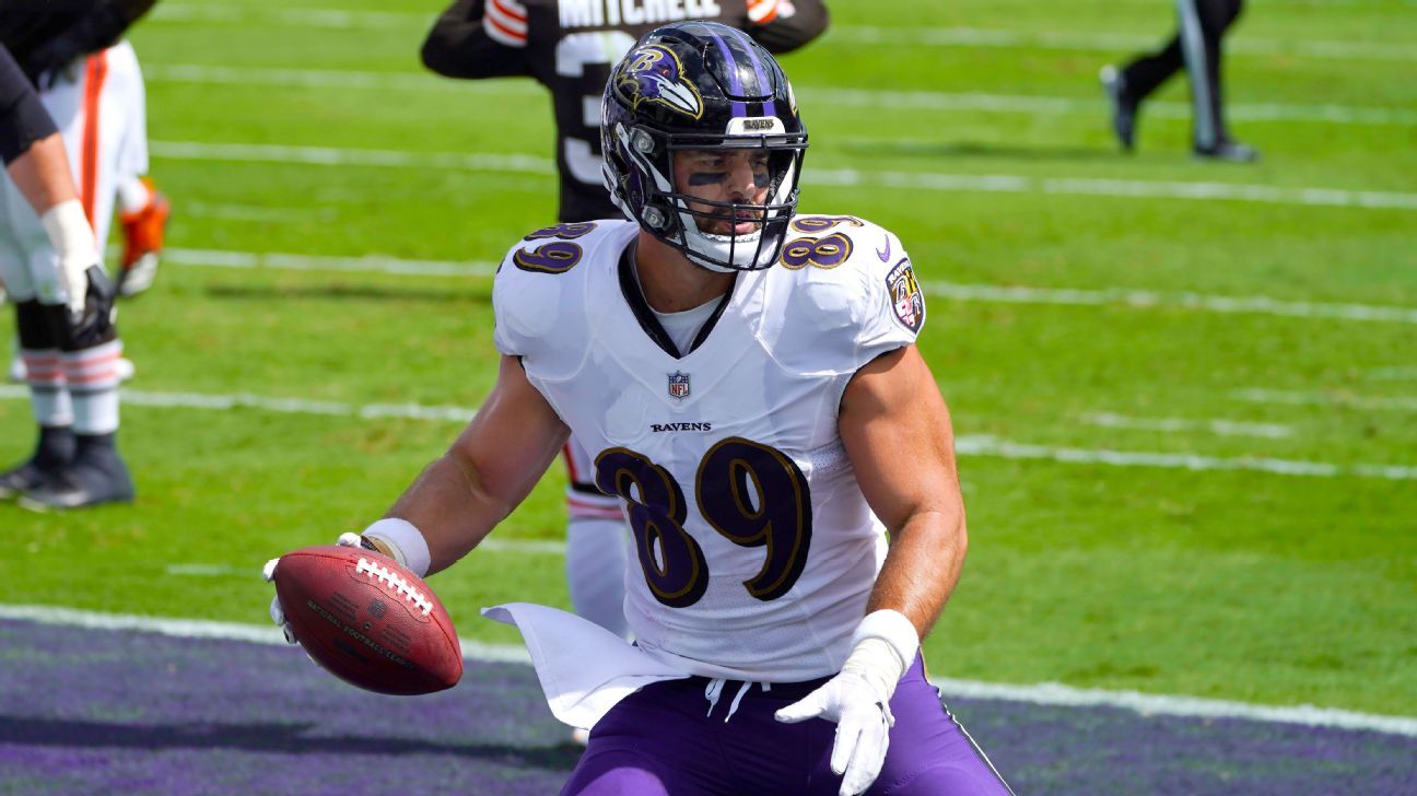 Mark Andrews snares Lamar Jackson TD pass with one hand