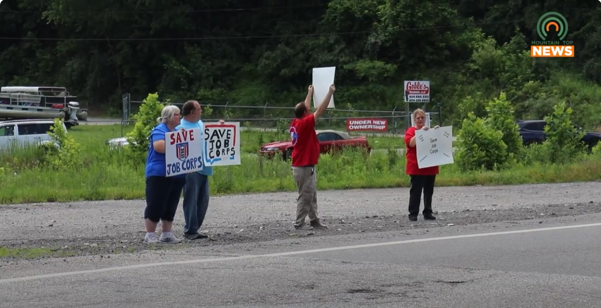 Employees Protest the Closure of the Carl D. Perkins Job Corps