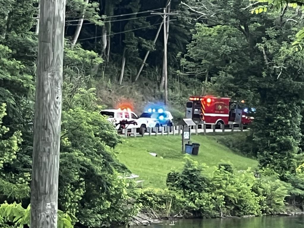 Lake Road, Route 302, at Jenny Wiley State Resort Park was closed between the old swimming pool and Arrowhead Point, while rescuers responded to the incident.