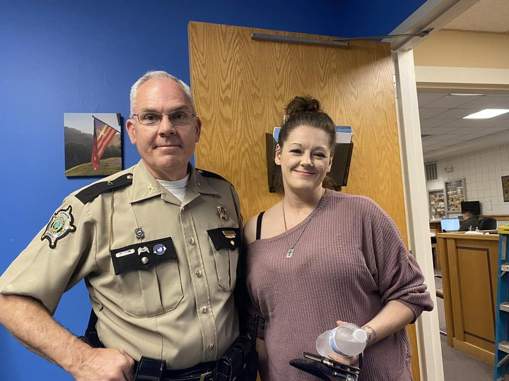Johnson County Sheriff Scott Hazlette with Nikki Blanton Adkins