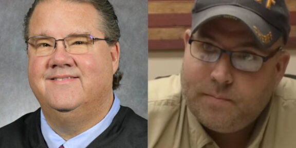 Special Judge Christopher Cohron and former Letcher Sheriff Shawn Mickey Stines