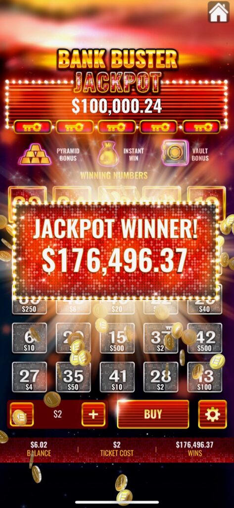 Screenshot from Barry Jewell's phone, after he won a jackpot from the Kentucky Lottery.