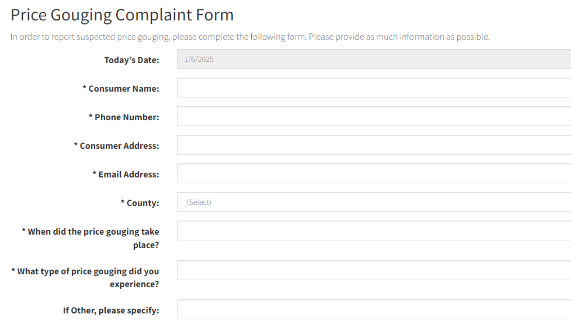 AG activates Price Gouging Hotline