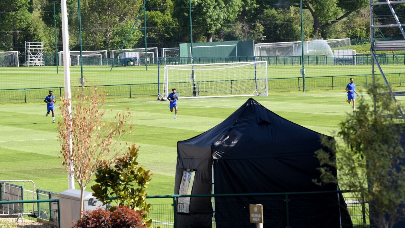 Back at work! Son's face says it all as Premier League stars return to group training