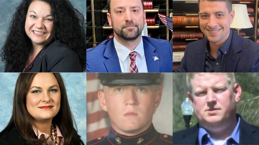 Top row: Democratic 94th District Rep. Angie Hatton will be challenged in the fall by either Brandon Edwards, of Baxter, or Jacob Justice, of Elkhorn City. Bottom row: Democratic 95th District Rep. Ashley Tackett Laferty will await the winner of the Republican primary between David Kelly Pennington or Brandon Spencer.