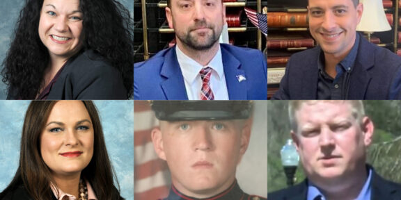 Top row: Democratic 94th District Rep. Angie Hatton will be challenged in the fall by either Brandon Edwards, of Baxter, or Jacob Justice, of Elkhorn City. Bottom row: Democratic 95th District Rep. Ashley Tackett Laferty will await the winner of the Republican primary between David Kelly Pennington or Brandon Spencer.