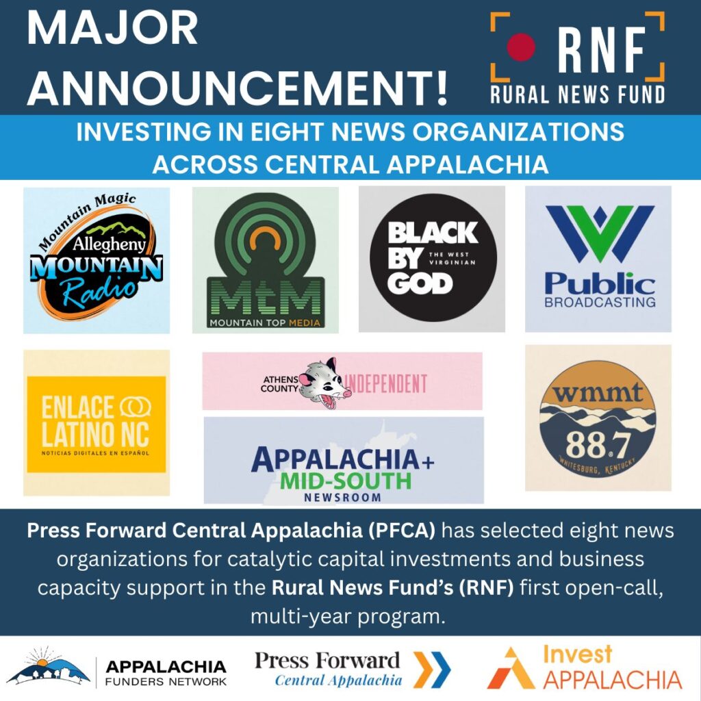 Press Forward's Central Appalachia chapter announced the news Monday on social media.