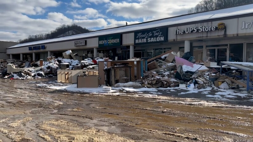 Weddington Plaza after the 2025 flood